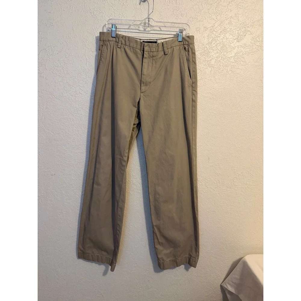 Banana Republic Mens 33x34 Khaki Tan Cotton Chino Pants Straight Leg 467779